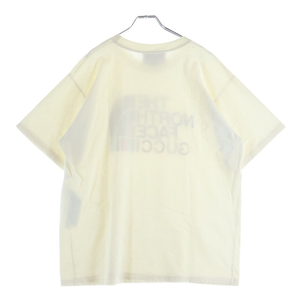 GUCCI(グッチ) ×THE NORTH FACE Oversize T-Shirt ノースフェイス ロゴプリント 半袖Tシャツ カットソー アイボリー 616036 XJDCL