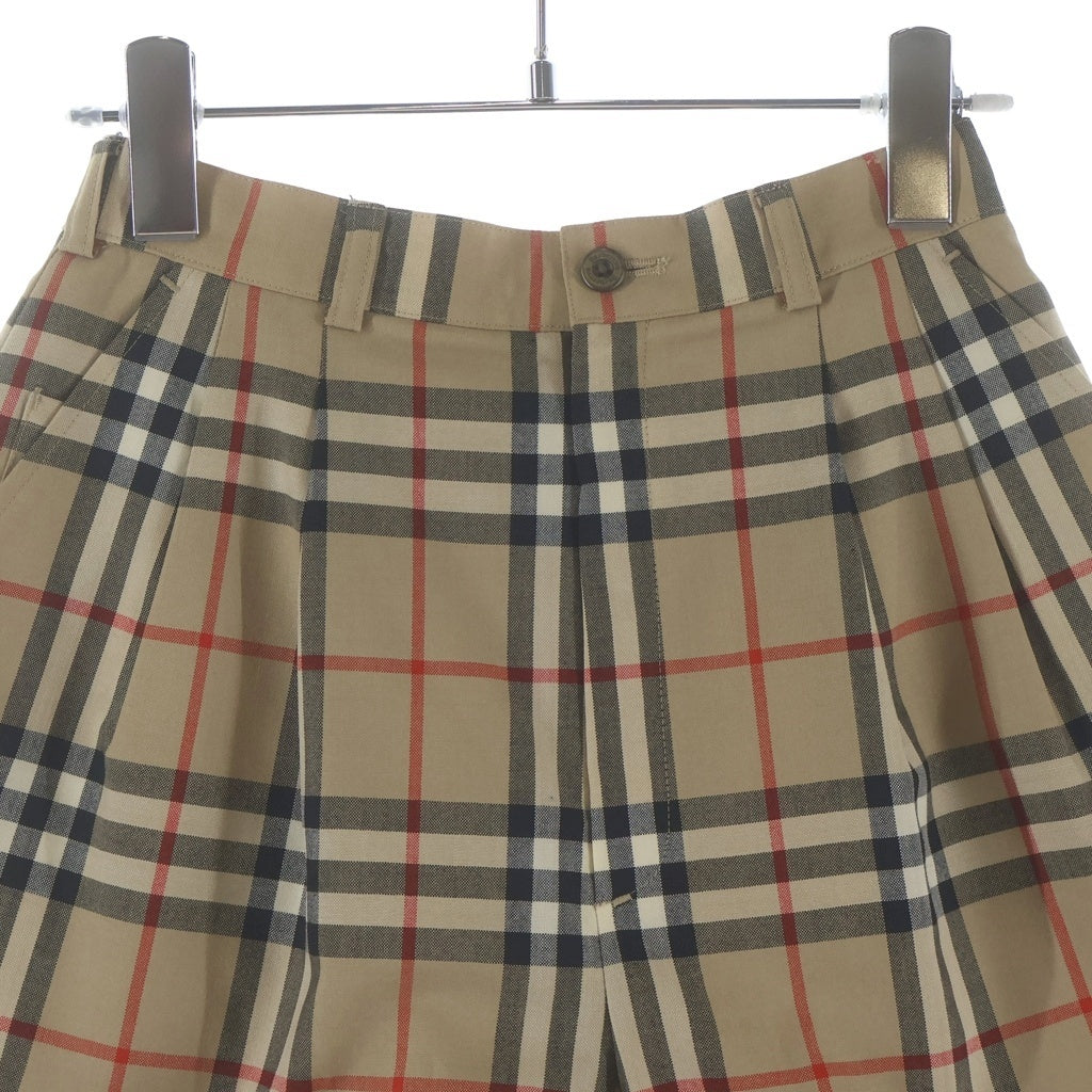 BURBERRY(バーバリー) ノヴァチェック タッグ ハーフ パンツ ブラウン