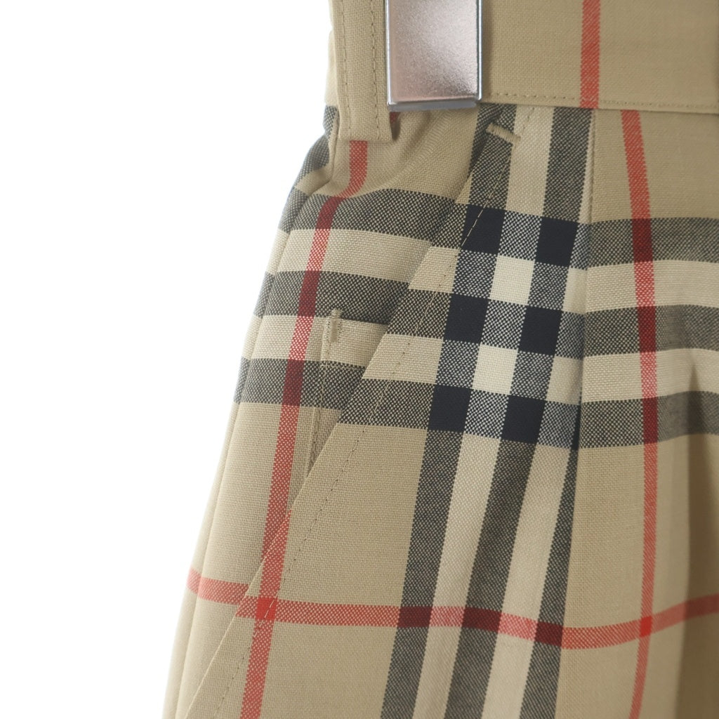 BURBERRY(バーバリー) ノヴァチェック タッグ ハーフ パンツ ブラウン