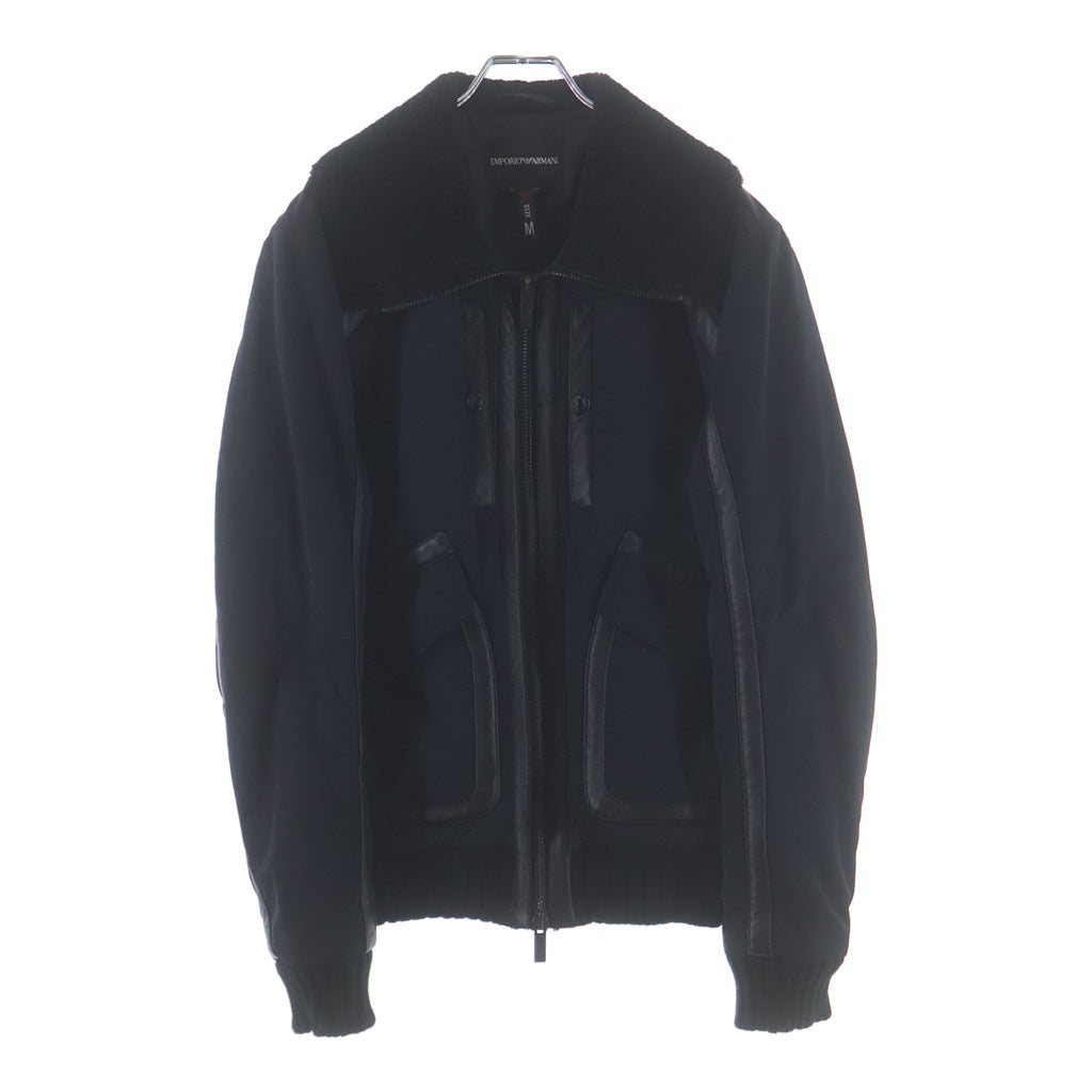 EMPORIO ARMANI(エンポリオアルマーニ) ライダース パファー 切り替え ジャケット ブラック