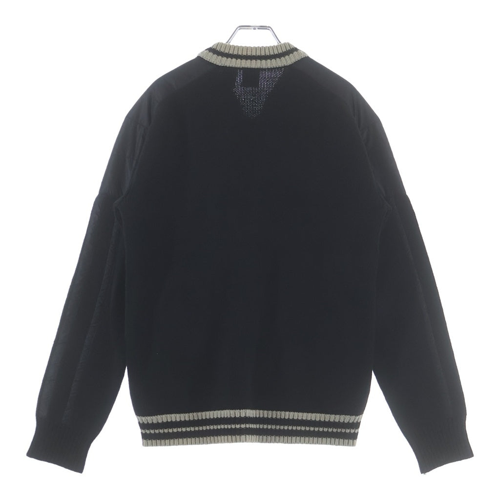 EMPORIO ARMANI(エンポリオアルマーニ) 袖切り替え ジップ ニット カーディガン ブラック