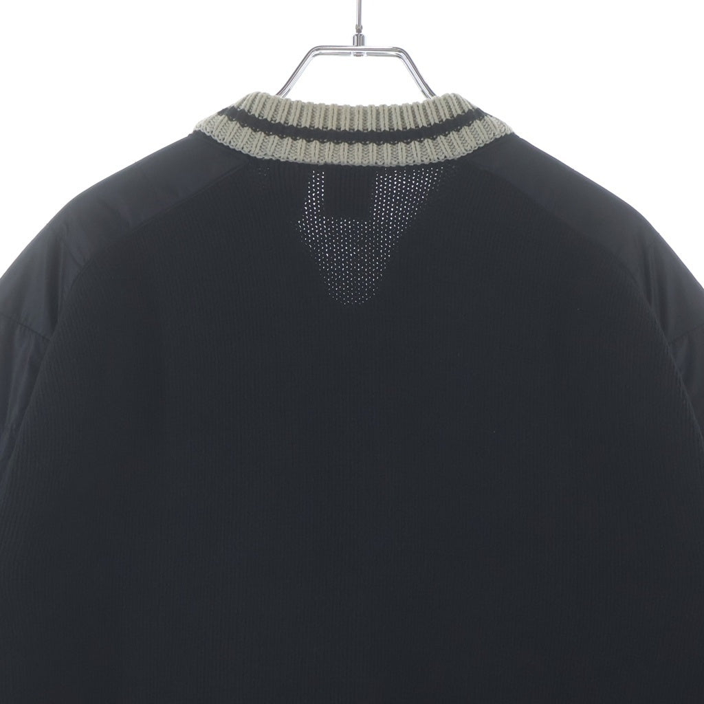 EMPORIO ARMANI(エンポリオアルマーニ) 袖切り替え ジップ ニット カーディガン ブラック