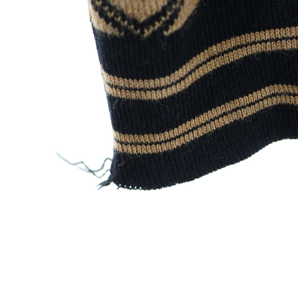 FENDI(フェンディ) Wool knit cardigan FFロゴ ウールニットカーディガン ブラック/ブラウン レディース