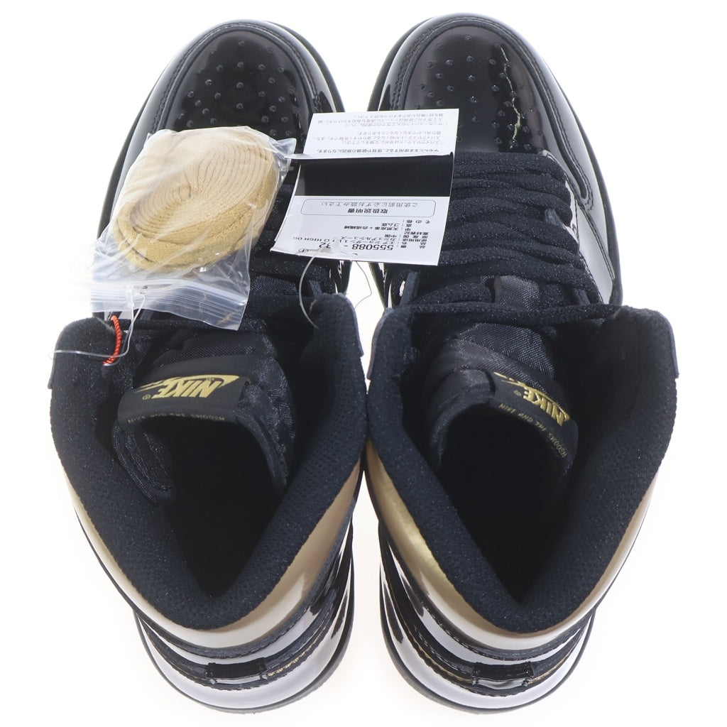 NIKE(ナイキ) AIR JORDAN1 RETRO HIGH OG BLACK-METALIC GOLD 555088-032 エアジョーダン1 ハイ メタリック ゴールド ハイカットスニーカー ブラック/ゴールド US8.5/26.5cm