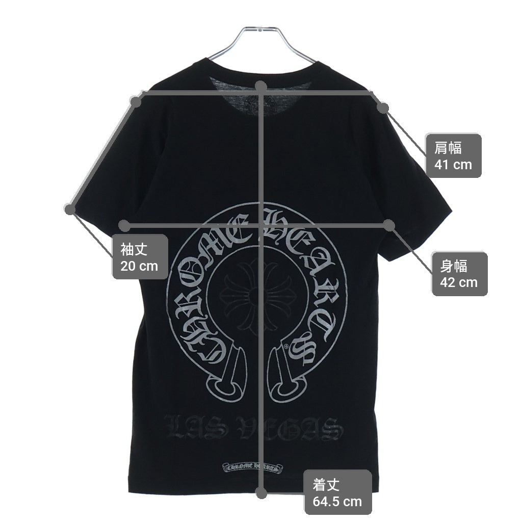 CHROME HEARTS(クロムハーツ) CH T-SHRT ラスベガス限定バックホースシュープリント 半袖Tシャツ カットソー ブラック