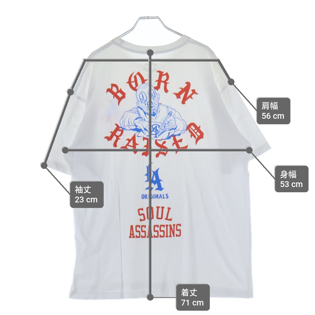 BORN X RAISED(ボーンアンドレイズド) White Soul Assassins Tee ソウル アサシンズ 半袖Tシャツ カットソー ホワイト