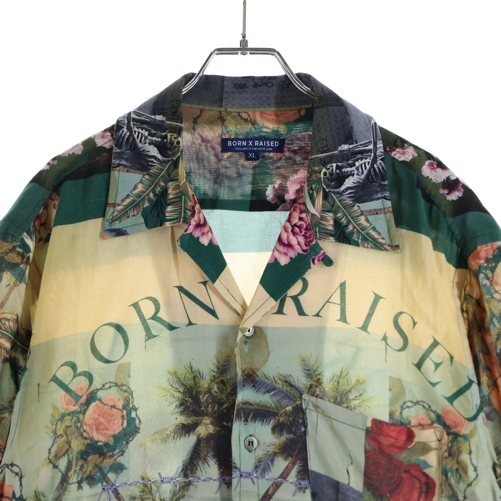 BORN X RAISED(ボーンアンドレイズド) Indian Summer Print Button Up Shirt インディアン サマー プリント ボタン アップ 半袖シャツ マルチ