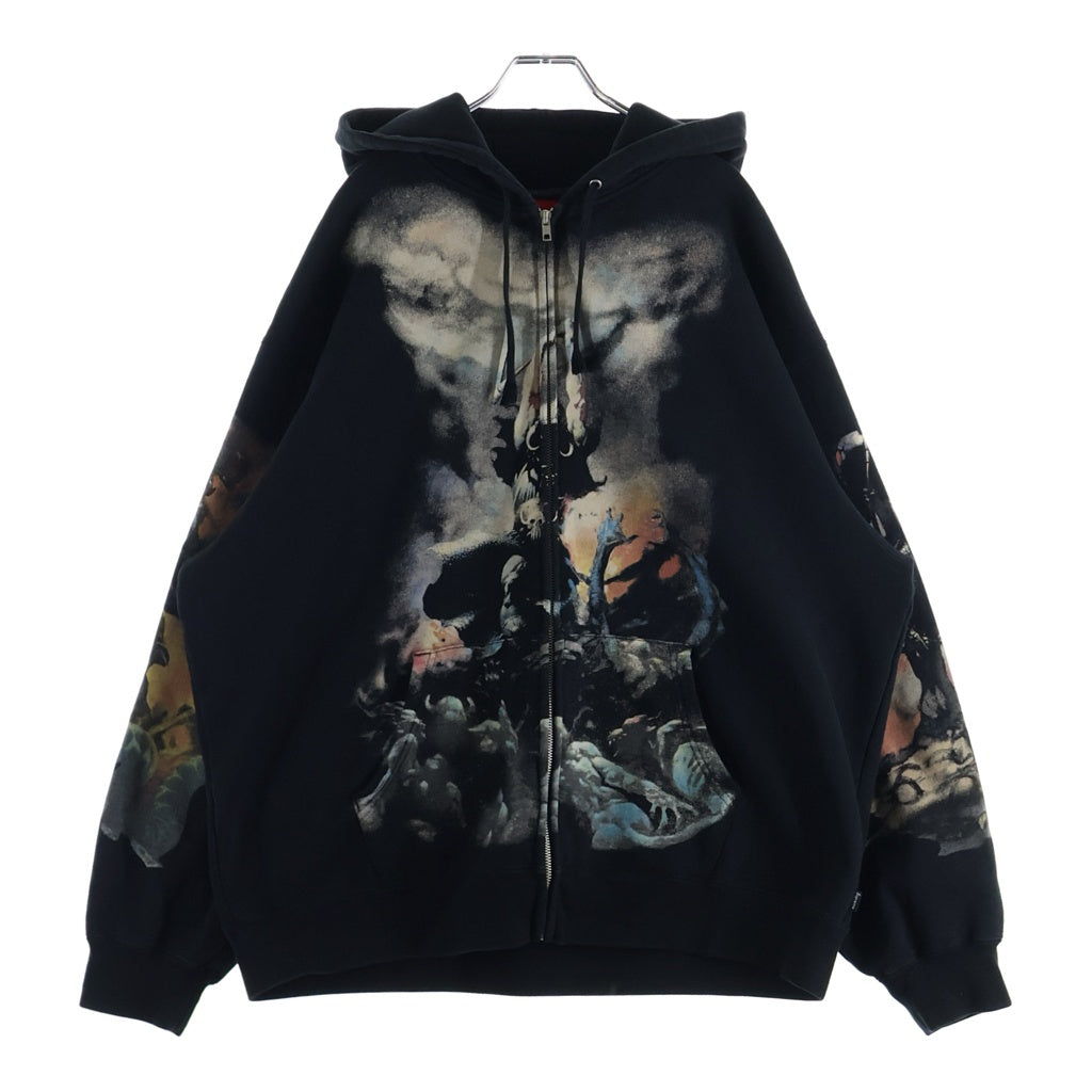 SUPREME(シュプリーム) 24AW ×Frank Frazetta Zip Up Hooded Sweatshirts ×フランクフラゼッタ ジップ アップ フーディー スウェットシャツ ブラック