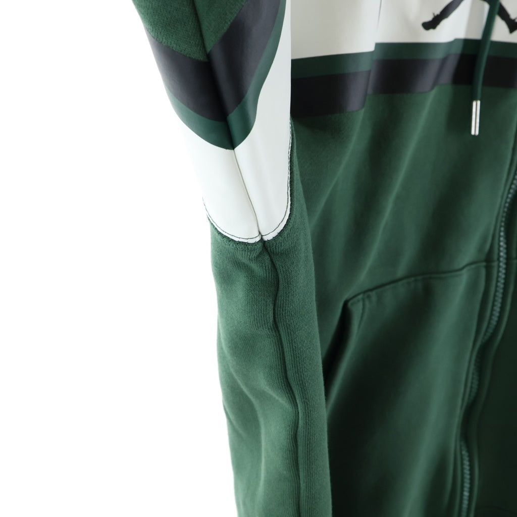 NIKE(ナイキ) ×Paris Saint Germain ×パリサンジェルマン ジョーダンブランド フロントロゴデザイン フルジップ フーデッド スウェット パーカー グリーン DB6481-333