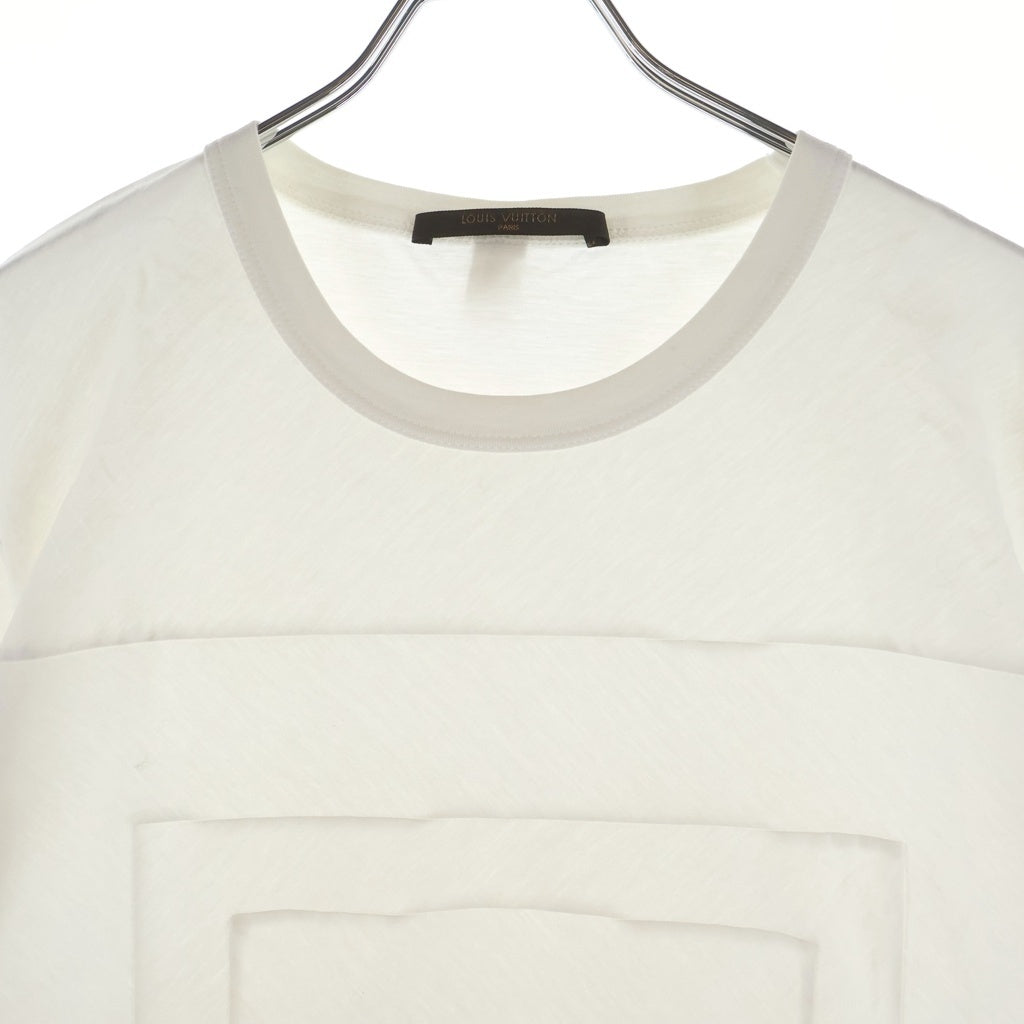 LOUIS VUITTON(ルイヴィトン) 08SS フロントスクエア切り替え 半袖Tシャツ カットソー ホワイト