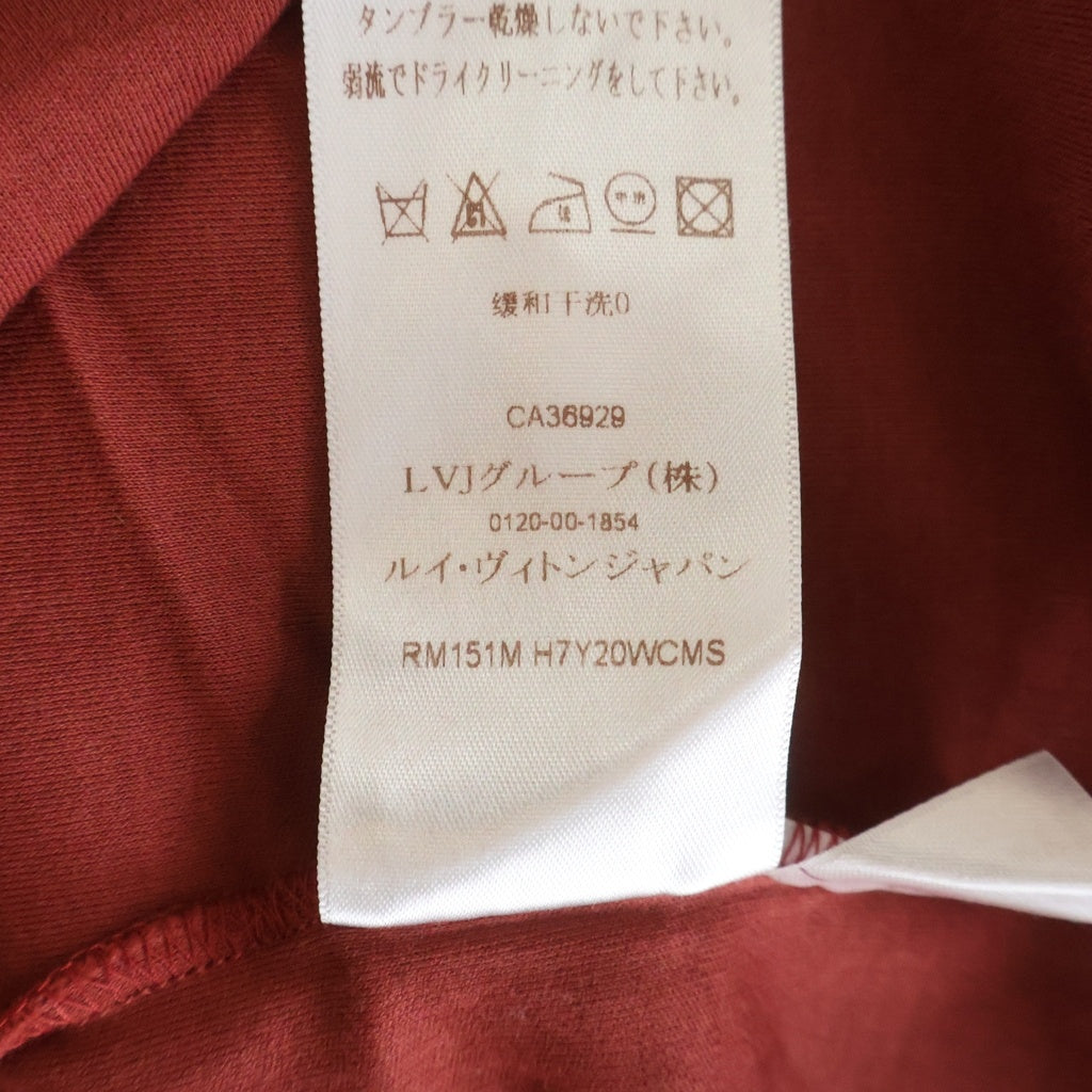 LOUIS VUITTON(ルイヴィトン) 15SS モノグラム チェックポケット シルク混 クルーネック半袖Tシャツ カットソー レッド RM151M H7Y20WCMS