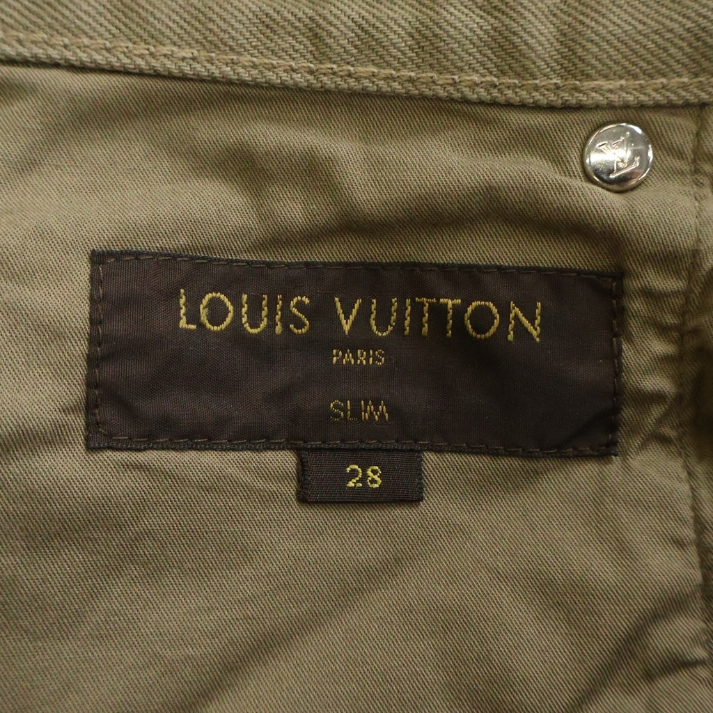 LOUIS VUITTON(ルイヴィトン) LOGO PACTH DENIM PANTS ロゴパッチ デニムパンツ カーキ HAD60WDK8