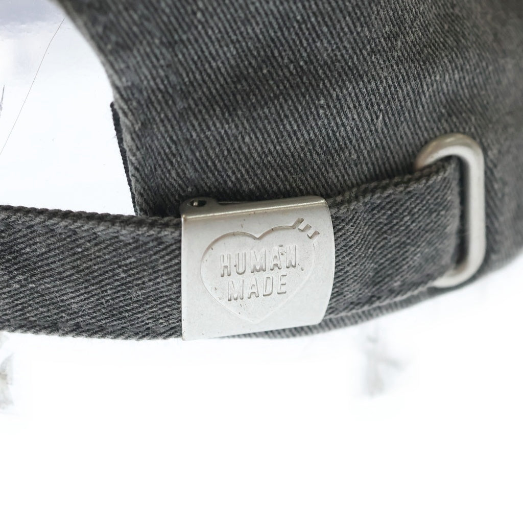 HUMAN MADE(ヒューマンメイド) 24SS 6 PANEL CAP ハートロゴ デニム キャップ 帽子 グレー