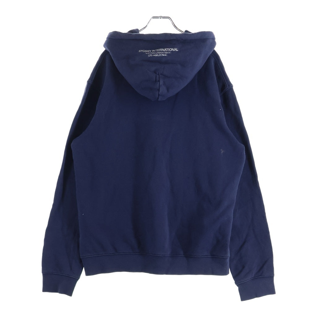 STUSSY(ステューシー) Front Logo Embroidered Hoodie フロントロゴ刺繍 フーディ パーカー ネイビー
