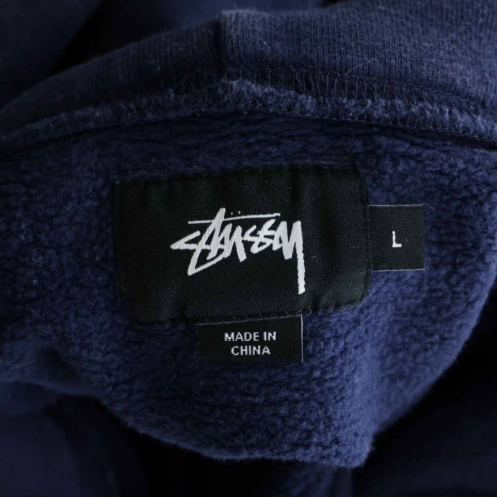 STUSSY(ステューシー) Front Logo Embroidered Hoodie フロントロゴ刺繍 フーディ パーカー ネイビー