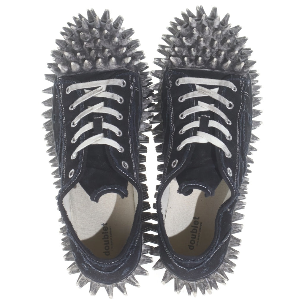 doublet(ダブレット) 26SS DIRTY SPIKE TOE CAP CANVAS SNEAKER ダーティ スパイク トゥ キャップ キャンバス ローカットスニーカー ブラック 26SS76FT67