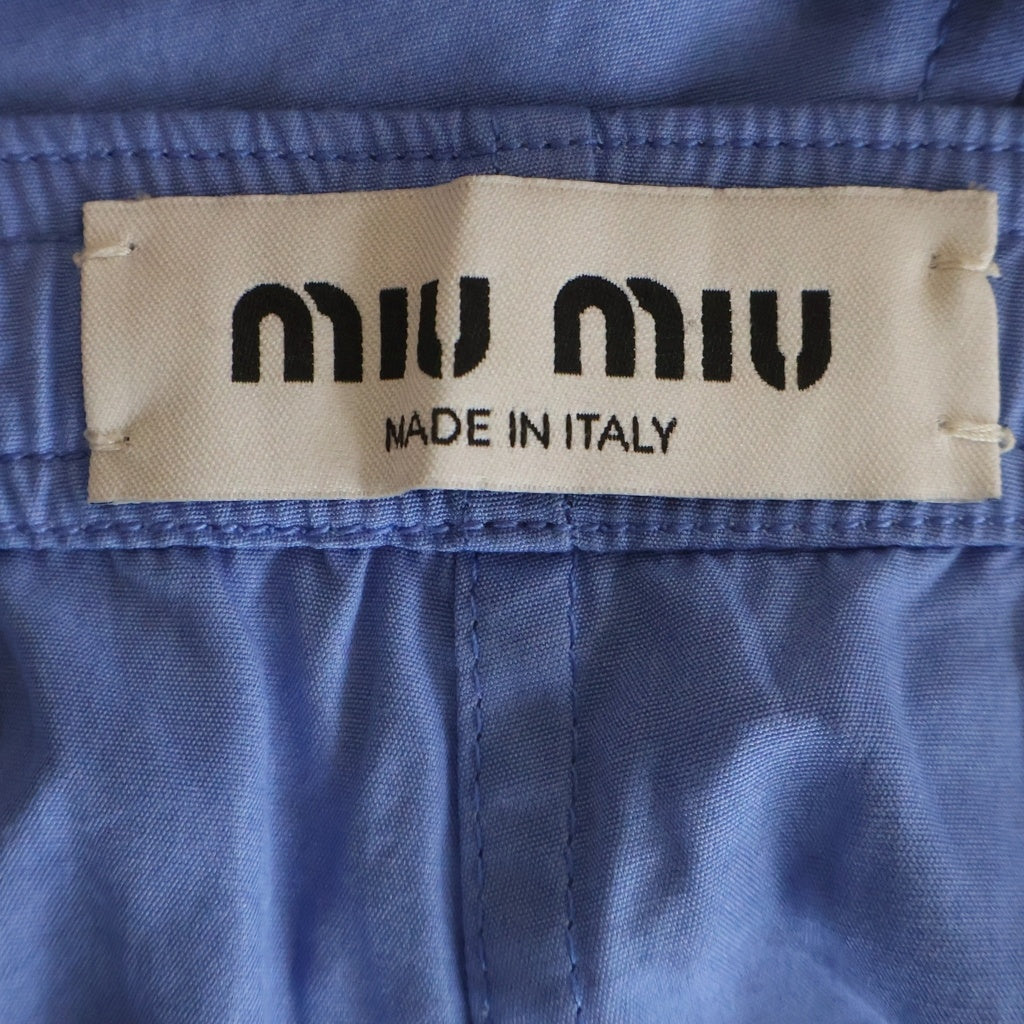 miumiu(ミュウミュウ) 24SS Wide Easy Pajama Pants ワイドイージーパジャマパンツ ライトブルー MP1829 S000 15UL
