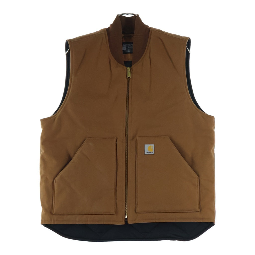CARHARTT(カーハート) Relaxed Fit Firm Duck Insulated Rib Collar Vest リラックスドフィット ファームダック リブカラー 中綿キルティング ベスト ブラウン OV0001-M