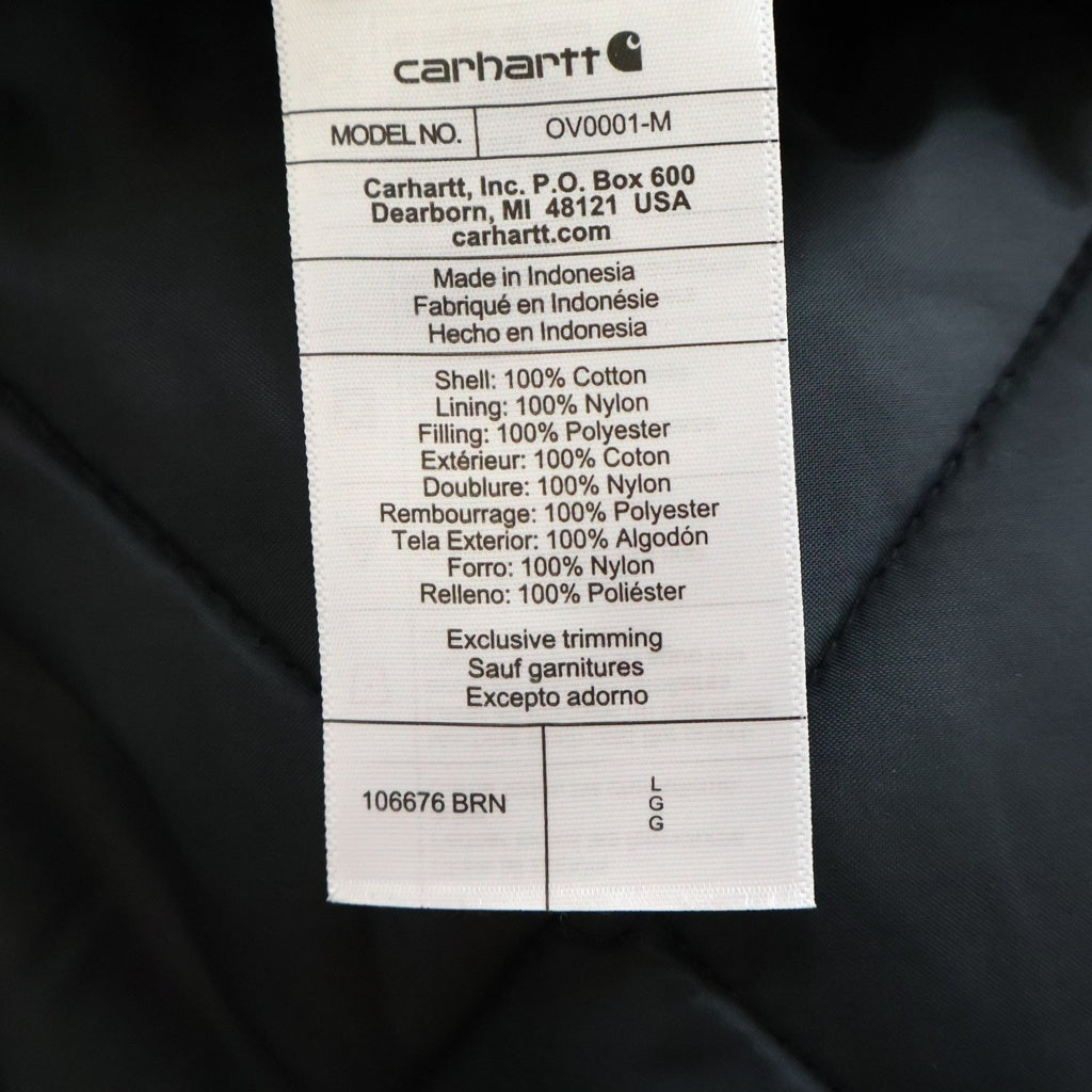 CARHARTT(カーハート) Relaxed Fit Firm Duck Insulated Rib Collar Vest リラックスドフィット ファームダック リブカラー 中綿キルティング ベスト ブラウン OV0001-M