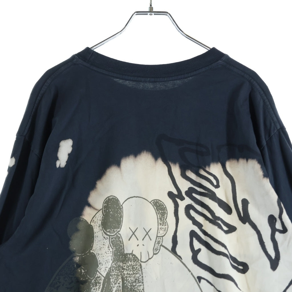 TRAVIS SCOTT(トラヴィススコット) ×CACTUS JACK+KAWS FOR FRAGMENT L/S T-SHIRT ×カクタス ジャック + カウズ フラグメント グラフィックプリント長袖Tシャツ ブラック