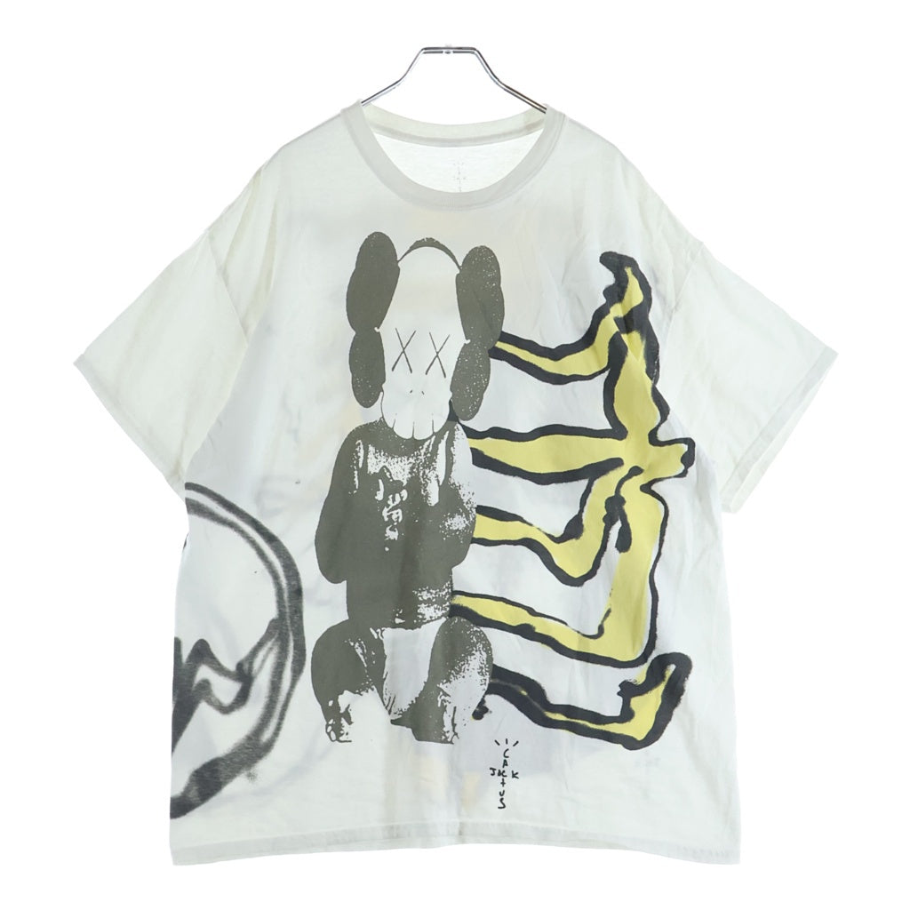 TRAVIS SCOTT(トラヴィススコット) ×CACTUS JACK+KAWS FOR FRAGMENT S/S T-SHIRT ×カクタス ジャック + カウズ フラグメント グラフィックプリント 半袖Tシャツ ホワイト