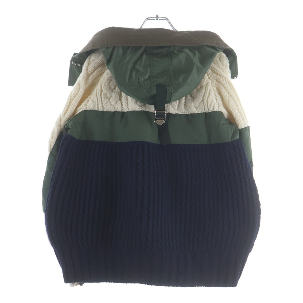 Sacai(サカイ) 19AW CABLE KNIT×MA-1 ドッキングニットブルゾン ジャケット ネイビー/カーキ/ホワイト 19-04577