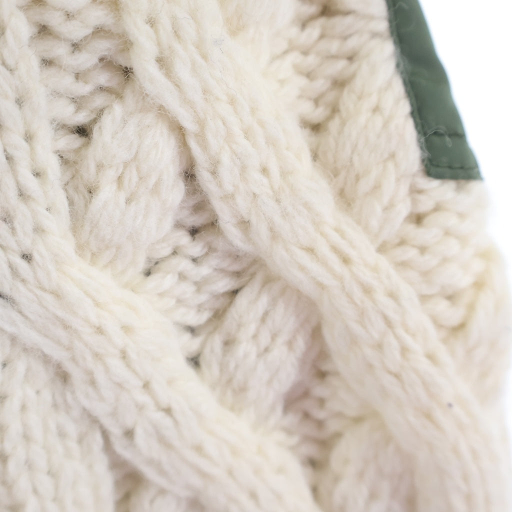 Sacai(サカイ) 19AW CABLE KNIT×MA-1 ドッキングニットブルゾン ジャケット ネイビー/カーキ/ホワイト 19-04577