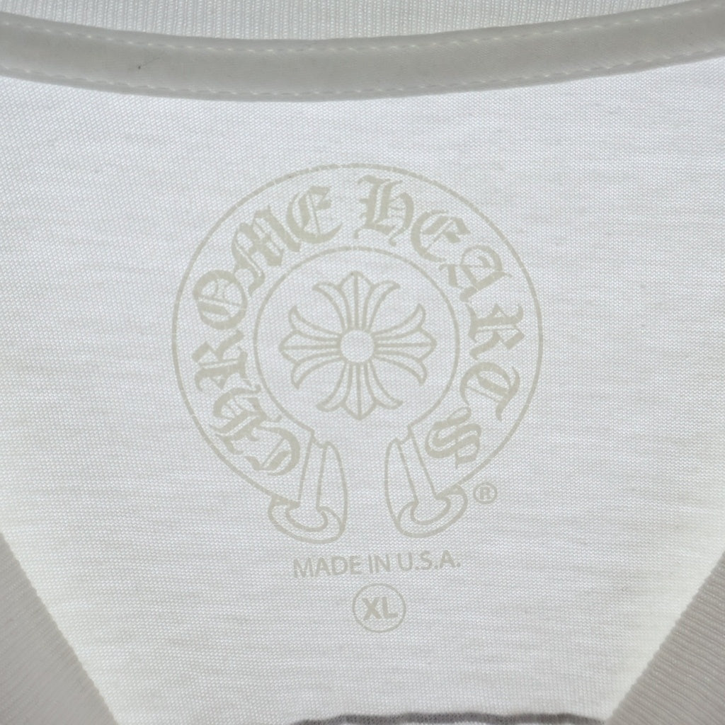 CHROME HEARTS(クロムハーツ) MLTCOL CEM CRS L/S TEE マルチカラー セメタリークロス クルーネック長袖Tシャツカットソー ロンT ホワイト