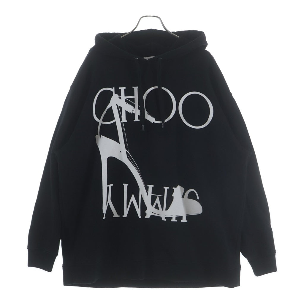 JIMMY CHOO(ジミーチュウ) ロゴプリント プルオーバー フーディー スウェット パーカー ブラック