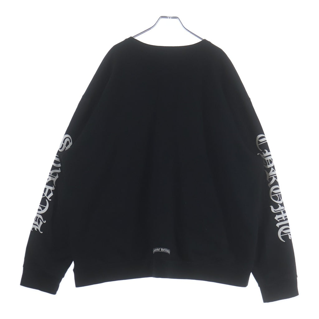 CHROME HEARTS(クロムハーツ) Neck Logo Crewneck Sweatshirt ネックロゴ クルーネックスウェットシャツ トレーナー 袖ロゴプリント ブラック