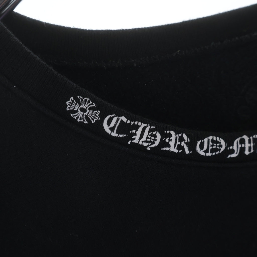 CHROME HEARTS(クロムハーツ) Neck Logo Crewneck Sweatshirt ネックロゴ クルーネックスウェットシャツ トレーナー 袖ロゴプリント ブラック