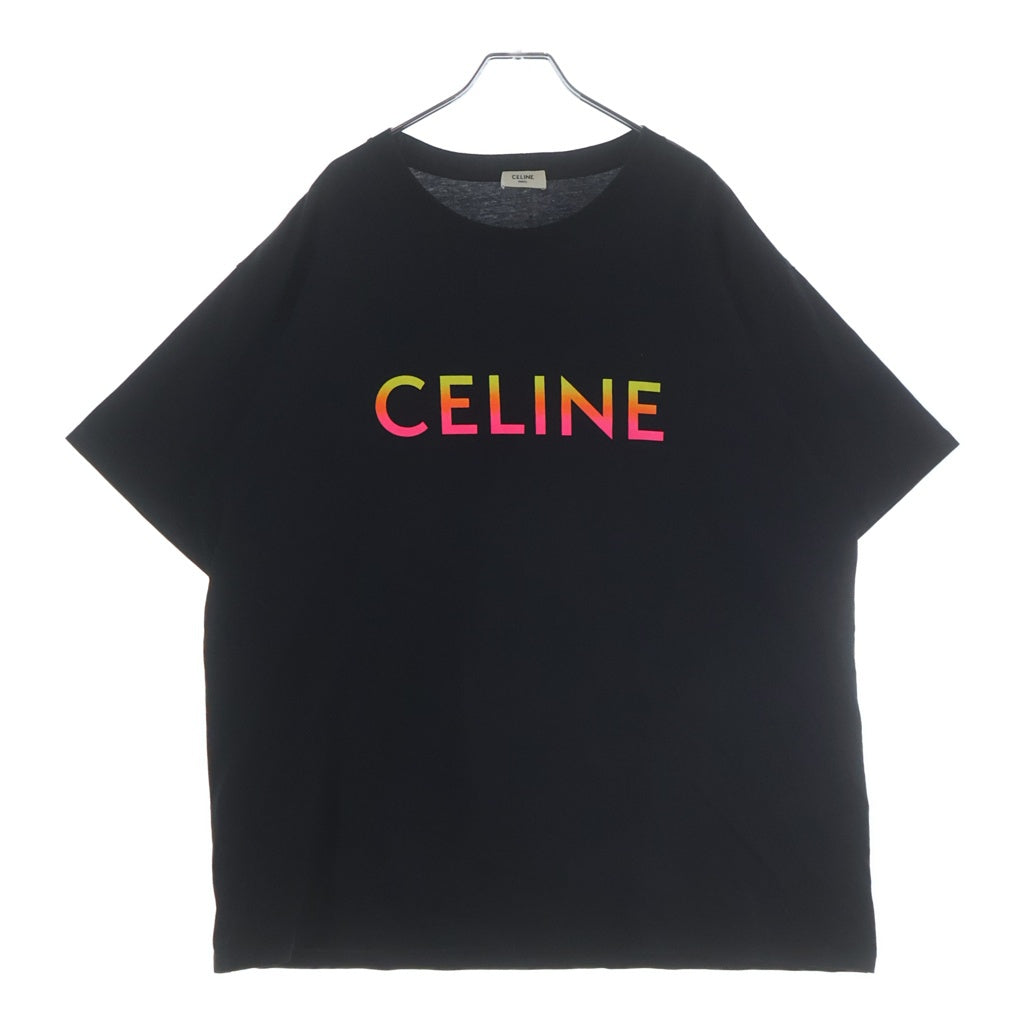 CELINE(セリーヌ) 22SS Gradient Logo Print Cotton Tee 2X10B671Q グラデーション ロゴ クルーネック半袖Tシャツカットソー ブラック