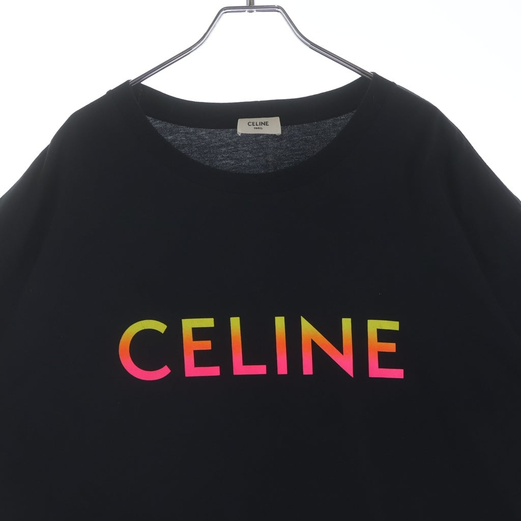 CELINE(セリーヌ) 22SS Gradient Logo Print Cotton Tee 2X10B671Q グラデーション ロゴ クルーネック半袖Tシャツカットソー ブラック