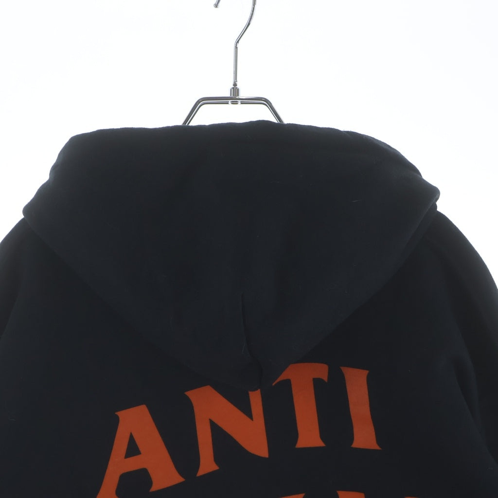 ANTI SOCIAL SOCIAL CLUB(アンチソーシャルソーシャルクラブ) ×PARANOID LOGO PRINT PULLOVER HOODIE ×パラノイド ロゴプリント プルオーバーパーカー フーディ ブラック