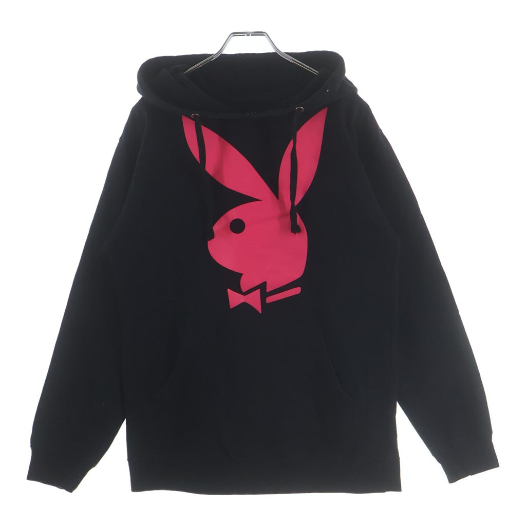 ANTI SOCIAL SOCIAL CLUB(アンチソーシャルソーシャルクラブ) ×PLAYBOY LOGO PRINT PULLOVER HOODIE ×プレイボーイ ロゴプリント プルオーバーパーカー フーディ ブラック