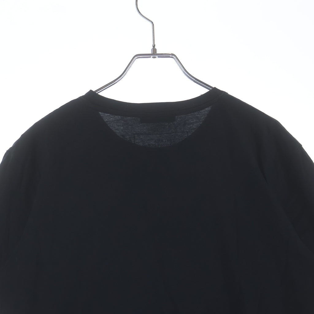 BALMAIN(バルマン) ロゴフロッキープリント コットン 半袖Tシャツ カットソー ブラック