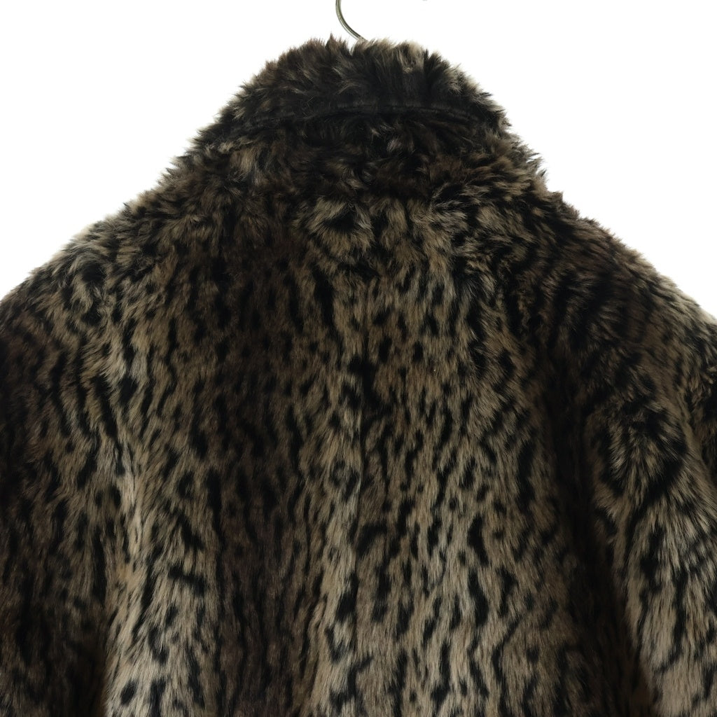 SUPREME(シュプリーム) 17AW×Schott Fur Peacoat Leopard ショット フェイクファー レオパード ピーコート ブラウン