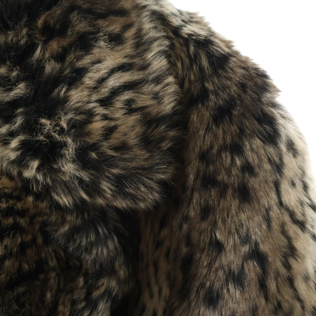 SUPREME(シュプリーム) 17AW×Schott Fur Peacoat Leopard ショット フェイクファー レオパード ピーコート ブラウン