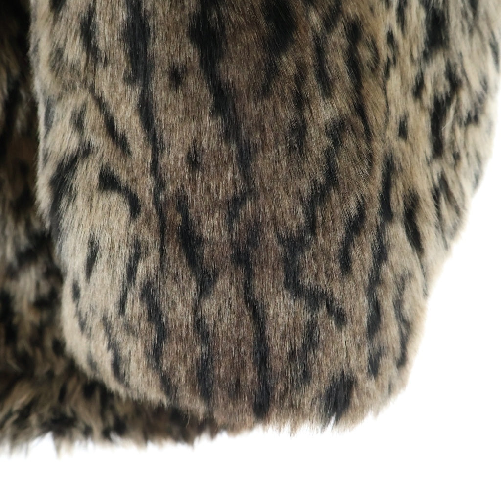 SUPREME(シュプリーム) 17AW×Schott Fur Peacoat Leopard ショット フェイクファー レオパード ピーコート ブラウン