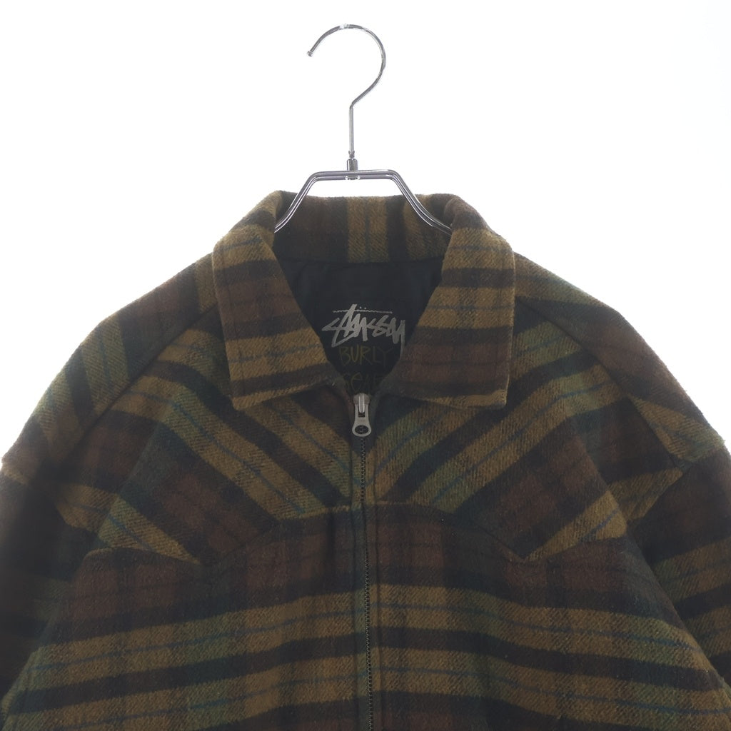 STUSSY(ステューシー) BurlyGear Check Jacket チェック ジップアップ ジャケット カーキ