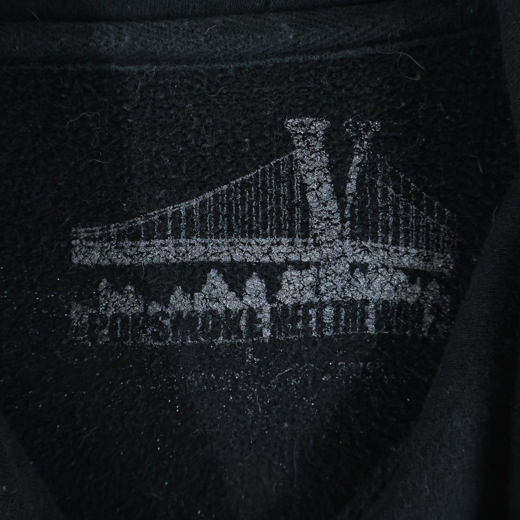 VLONE(ヴィーロン) ×Pop Smoke Wraith Hoodie ×ポップスモーク ロゴプリント プルオーバーパーカー フーディ ブラック