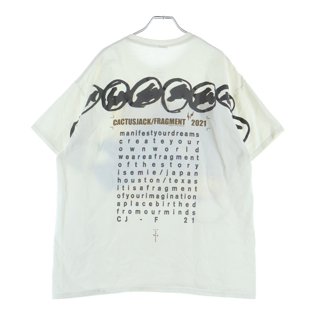 TRAVIS SCOTT(トラヴィススコット) Cactus Jack ×Fragment Manifest Tee カクタスジャック ×フラグメント マニフェスト 半袖Tシャツ カットソー ホワイト