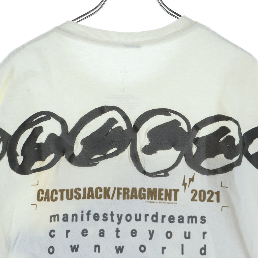 TRAVIS SCOTT(トラヴィススコット) Cactus Jack ×Fragment Manifest Tee カクタスジャック ×フラグメント マニフェスト 半袖Tシャツ カットソー ホワイト