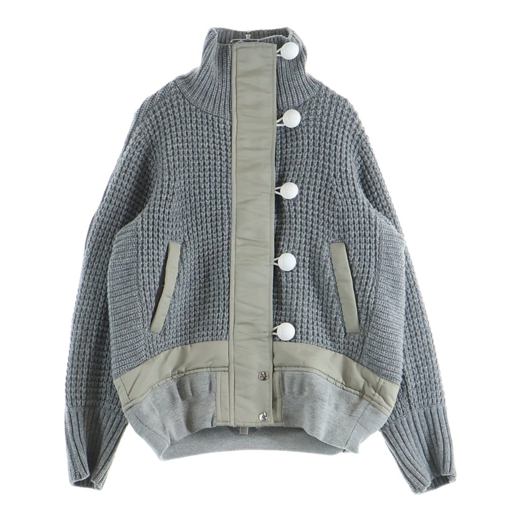 Sacai(サカイ) 17AW ドッキング ニット ボンバー ジャケット グレー 17-03401