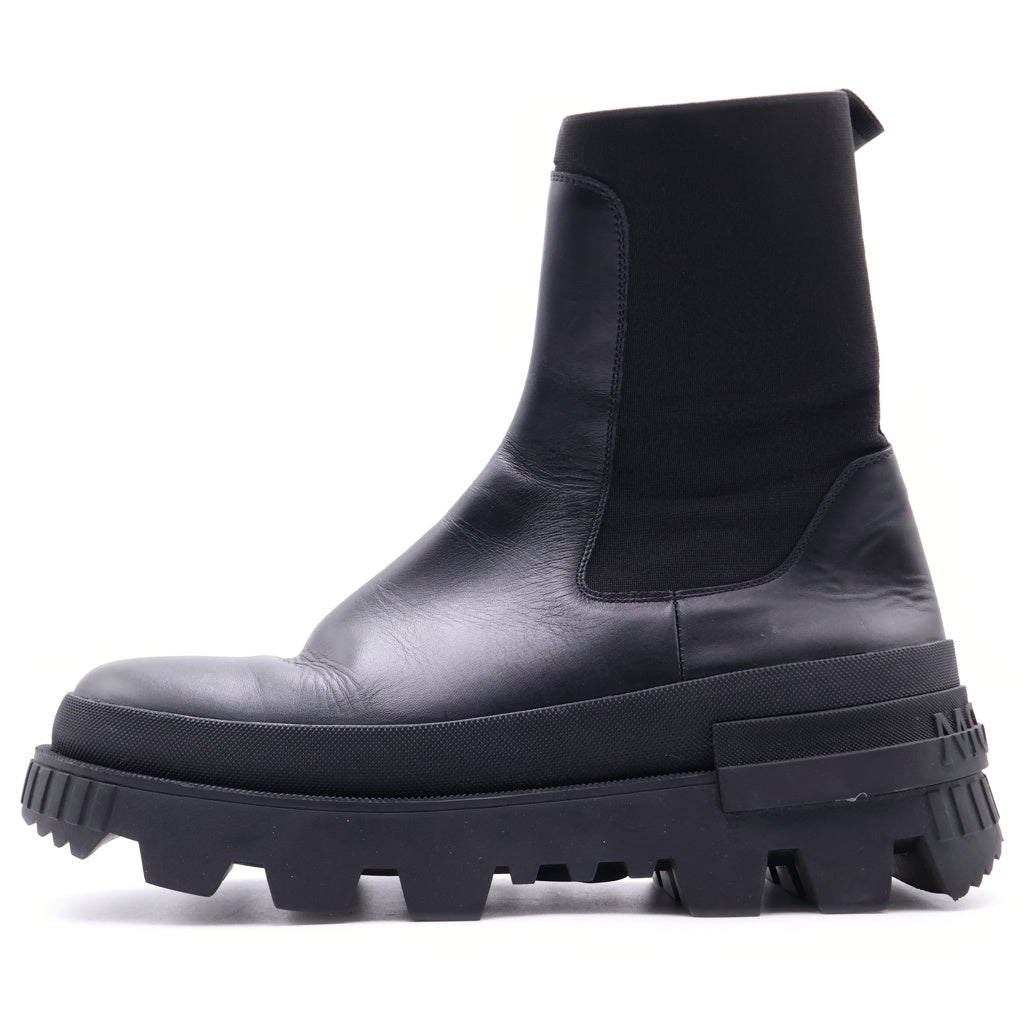 MONCLER(モンクレール) NEUE CHELSEA チェルシー サイドゴア レザー ブーツ ブラック