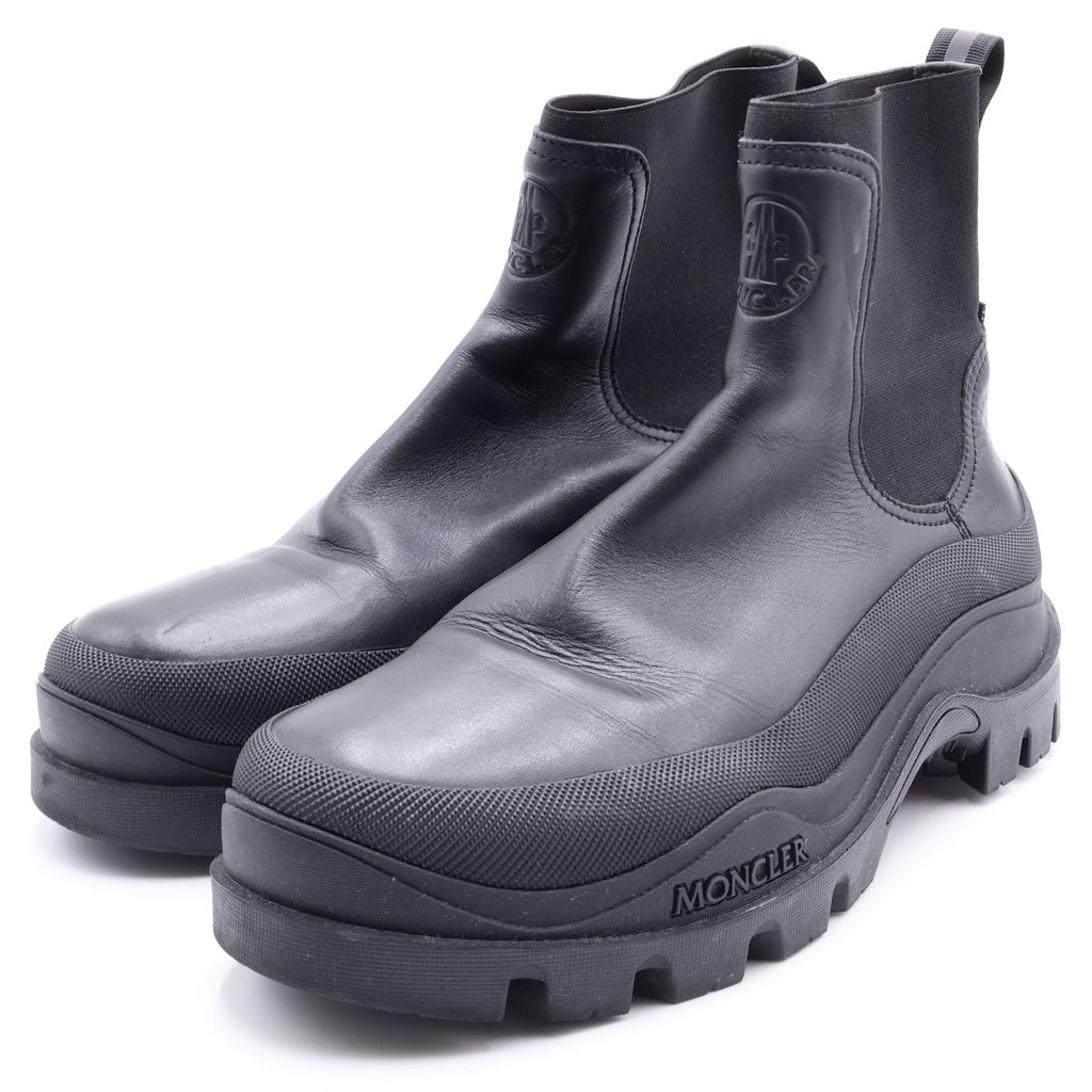 MONCLER(モンクレール) LARUE CHELSEA チェルシー サイドゴア レザー ブーツ ブラック