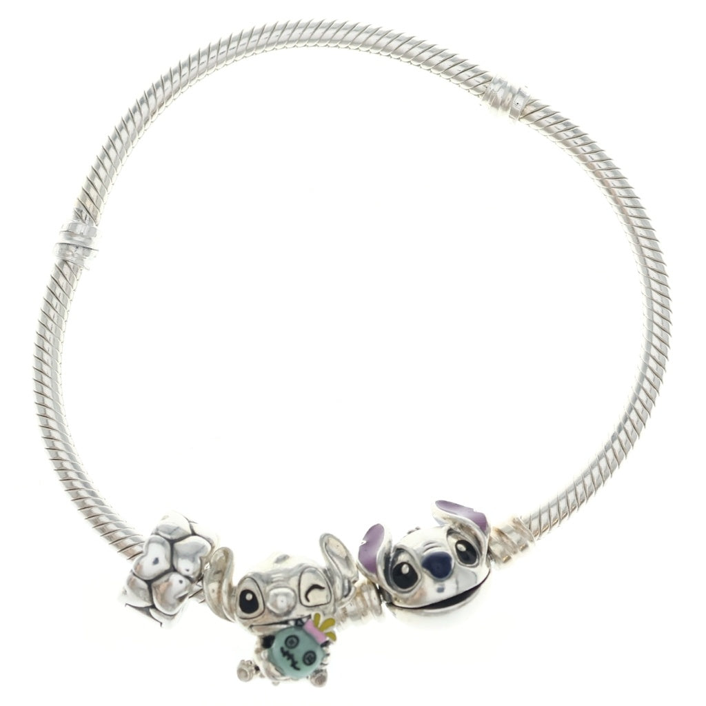 PANDORA(パンドラ) × Disney Stitch Snake Chain Bracelet ディズニー スティッチ スネーク チェーン ブレスレット レディース シルバー