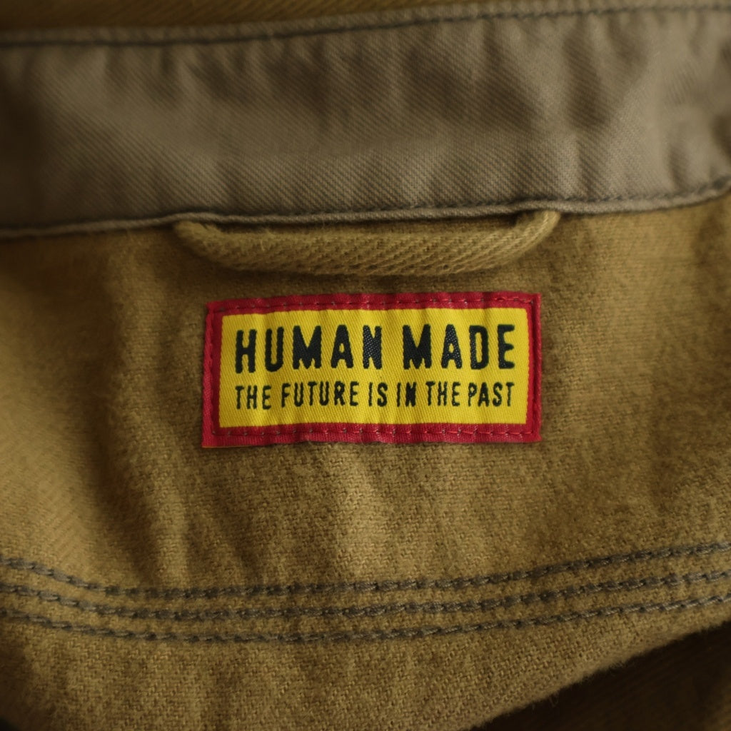 HUMAN MADE(ヒューマンメイド) WORK SHIRT ロゴ刺繍 長袖 シャツ ブラウン