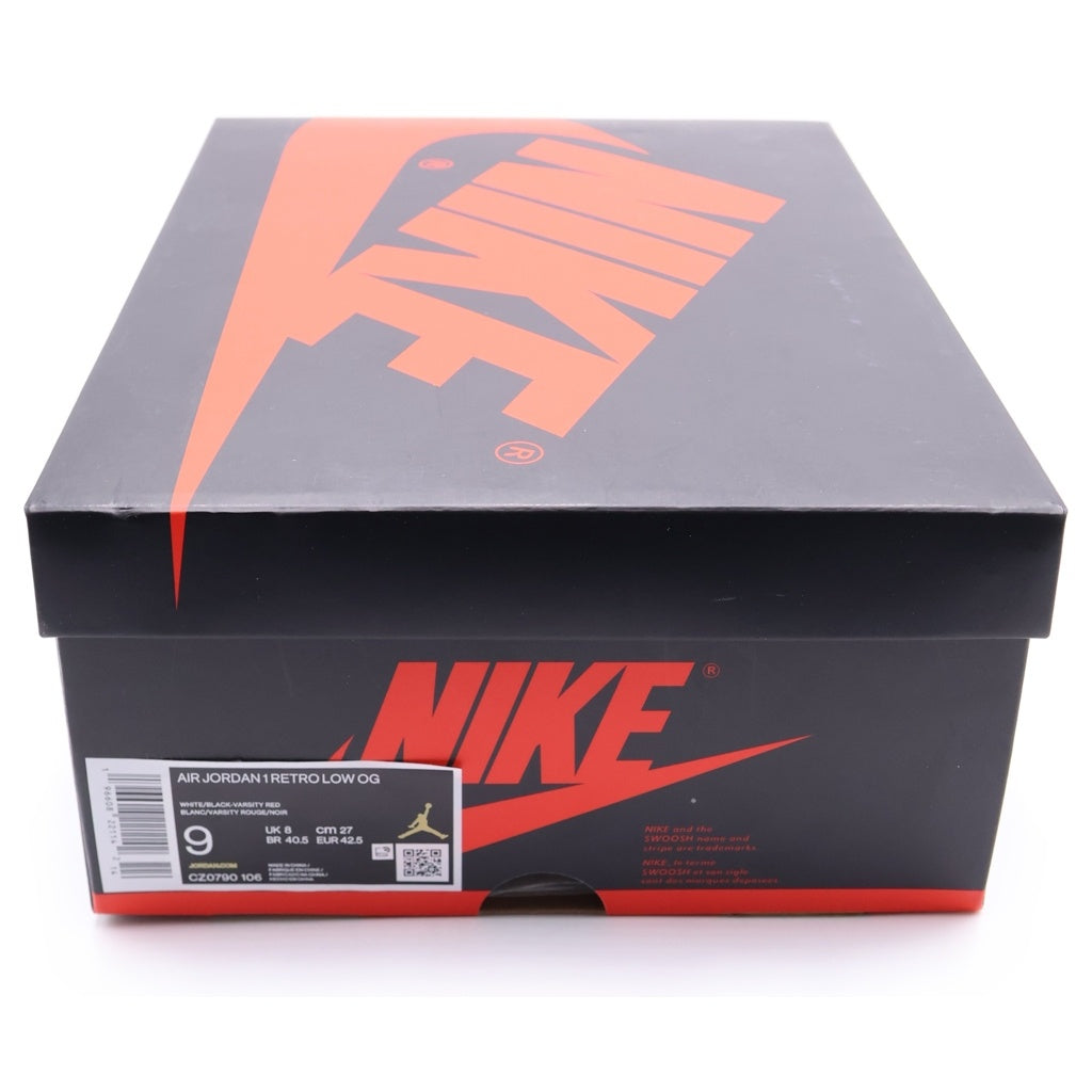 NIKE(ナイキ) AIR JORDAN 1 RETRO LOW OG BLACK TOE エアジョーダン1 レトロ ロー ブラックトゥ ローカットスニーカー ホワイト/ブラック/レッド US9/27cm CZ0790-106