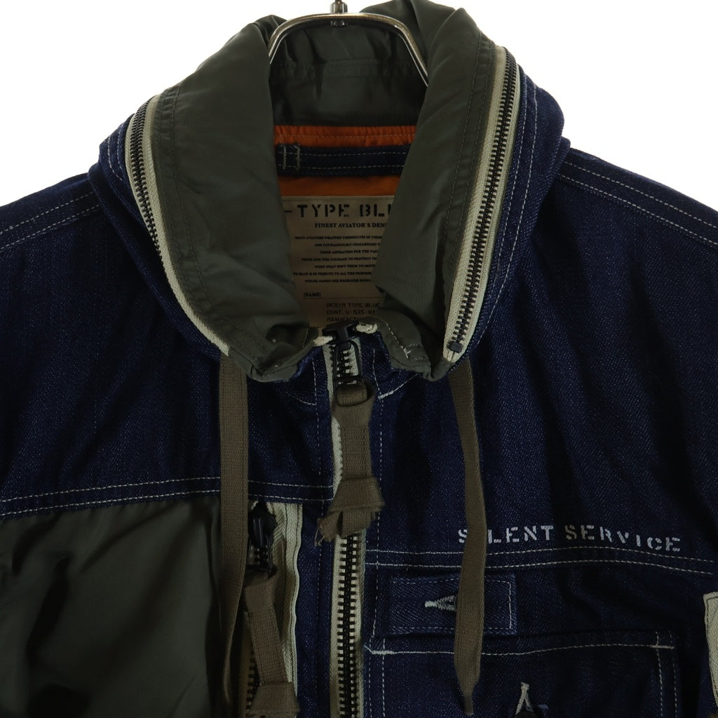 AVIREX(アヴィレックス) TYPE BLUE COMBINATION CUSTOM DENIM JACKET コンビネーション カスタムデニムジャケット インディゴ/カーキ 6102135
